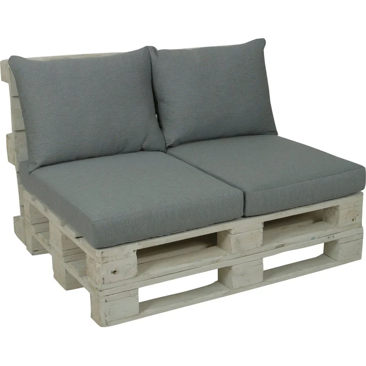GO-DE Palettenkissen, 60x80 cm, 12 cm gepolstert, 2 Sitz- und 2 Rückenkissen für 1 Palette – Bild 5