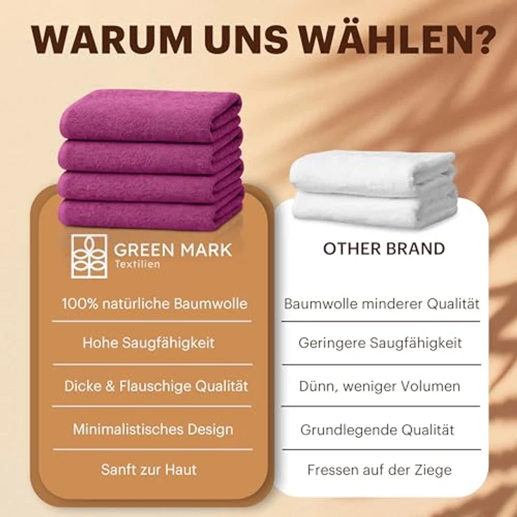NatureMark 4er Pack Duschtücher, Größe 70x140 cm, Pink, 100% Baumwolle – Bild 5