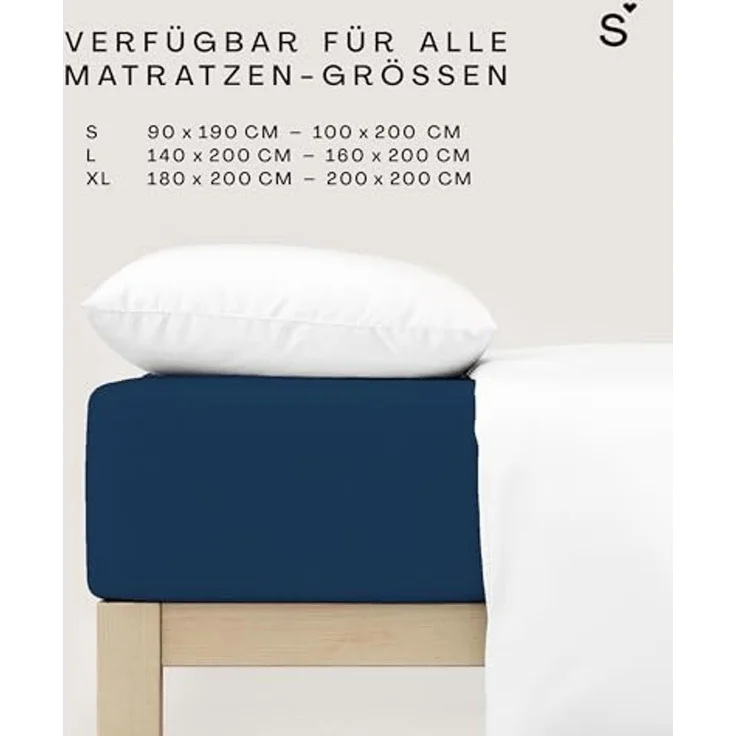 Schlafgut Mako Jersey Spannbetttuch Spannbettlaken 90x200 100x200 – Bild 2