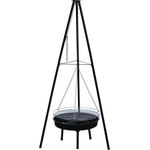 Holzkohlegrill >Berlin< aus Stahl, Schwarz, 87 x 29 x 155 cm