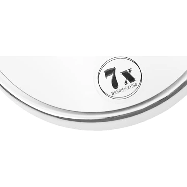 Fantasia Make Up Kosmetikspiegel, 7-fach vergrößert, runder Metall-Spiegel mit 15cm Durchmesser und Saugnapf, silber für Zuhause und unterwegs – Bild 3