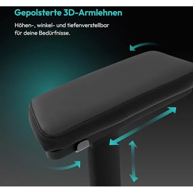 ThunderX3 CORE Smart, Ergonomischer Gaming Stuhl mit hochwertigem Kunstleder, integrierter Synchronmechanik, gepolsterten 3D-Armlehnen, Modern Schwarz, bis 125 kg belastbar – Bild 5
