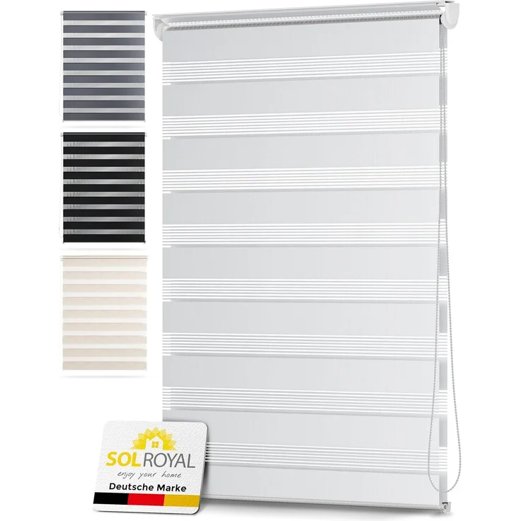 Sol Royal Doppelrollo SolDecor DL2 Weiß, 150 x 70 x 4 cm