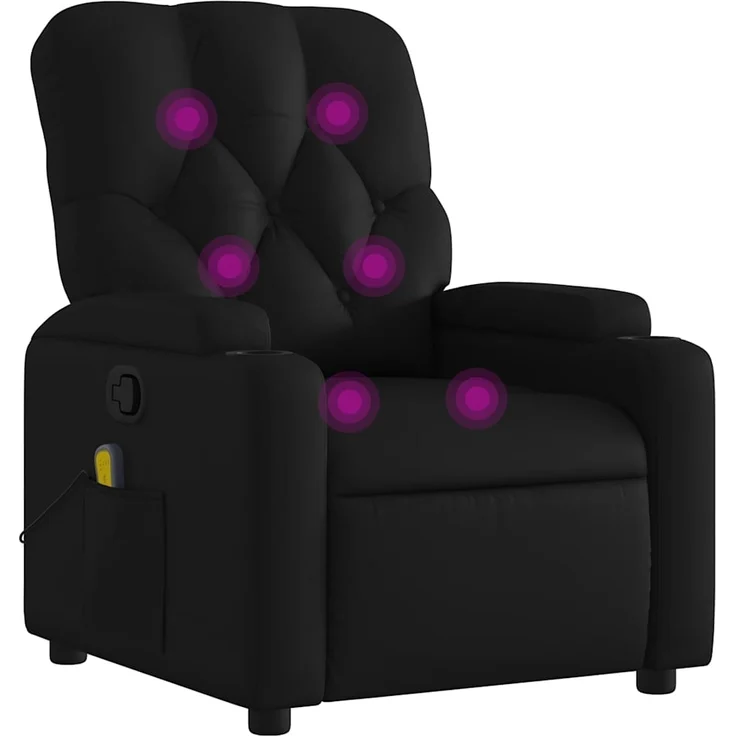 vidaXL Massage-Relaxsessel, Kunstleder, Schwarz 3205676 – Bild 1