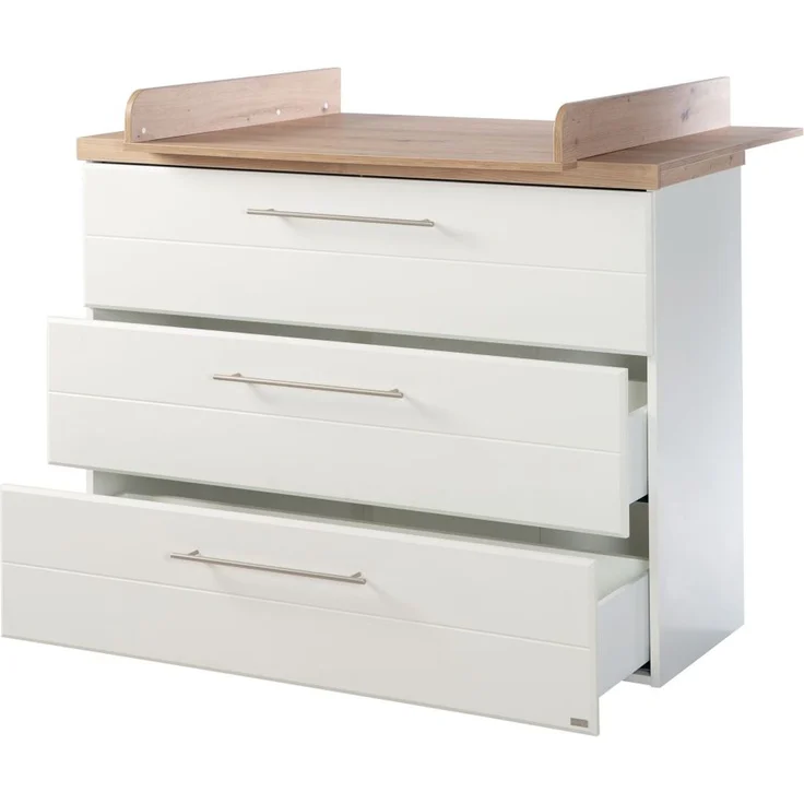 roba Kinderzimmerset 'Nele' 3-teilig - Bett 70 x 140 - Wickelkommode - Kleiderschrank 3-türig - Weiß – Bild 3