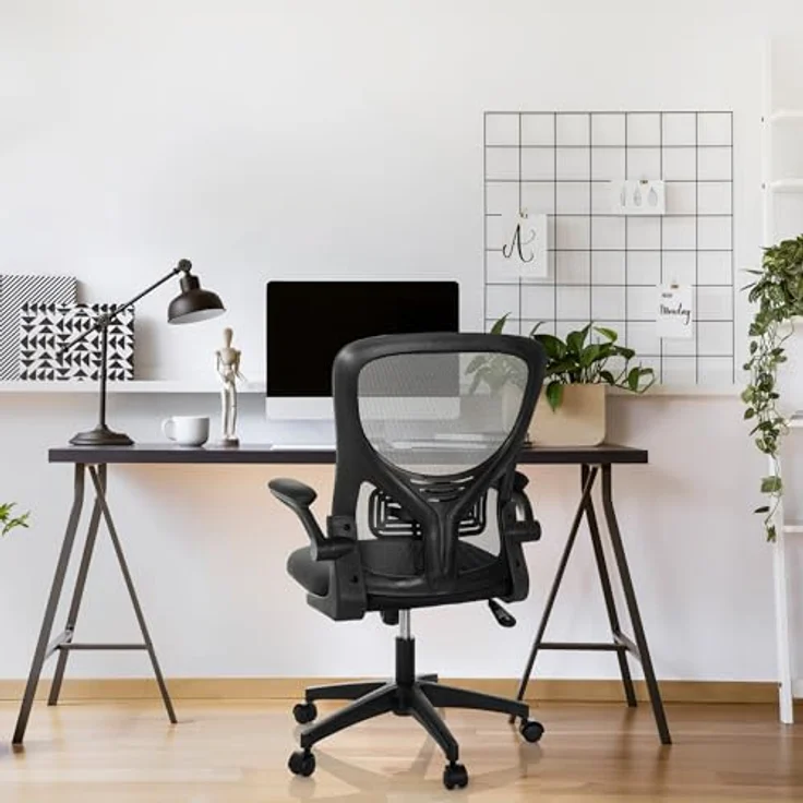 MID.YOU Drehstuhl, Schwarz, Textil, 60 cm, ergonomische Rückenlehne, inklusive Armlehnen – Bild 7