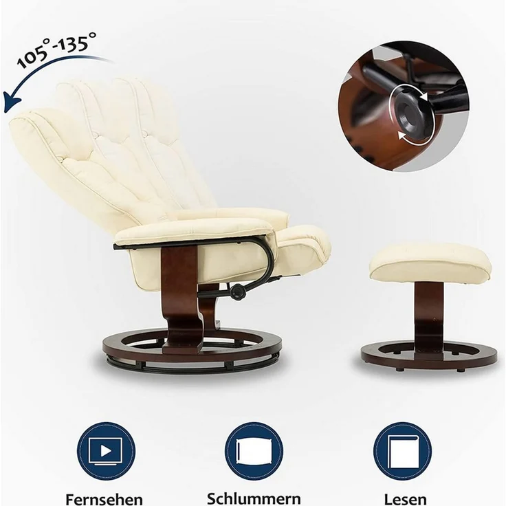 MCombo TV-Sessel M MCombo Relaxsessel mit Hocker Fernsehsessel 9019 (M MCombo Relaxsessel mit Hocker), mit Relaxfunktion – Bild 3
