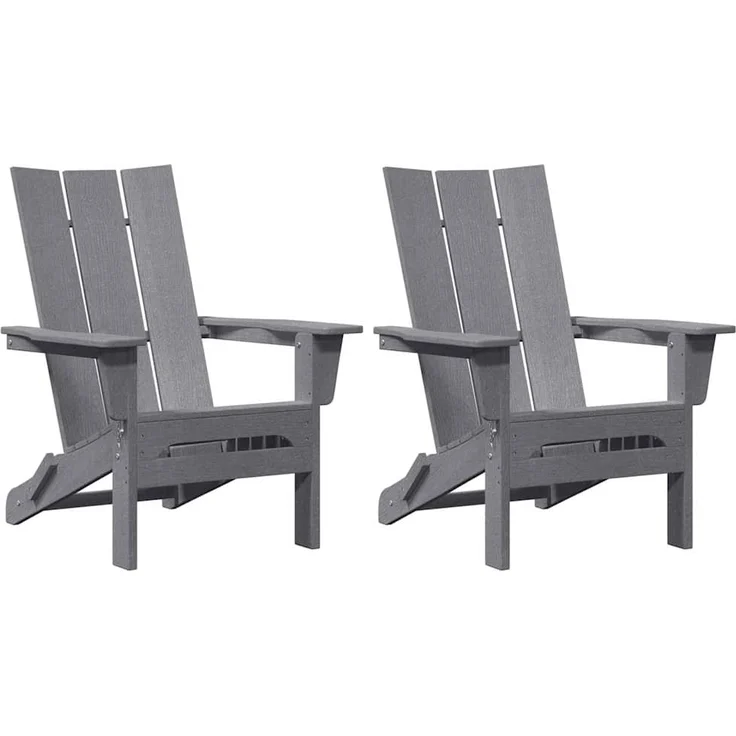 vidaXL Gartenstuhl 2 pcs Hellgrau 80,5 x 74,5 x 92 cm Polyethylen 3335821 – Bild 1
