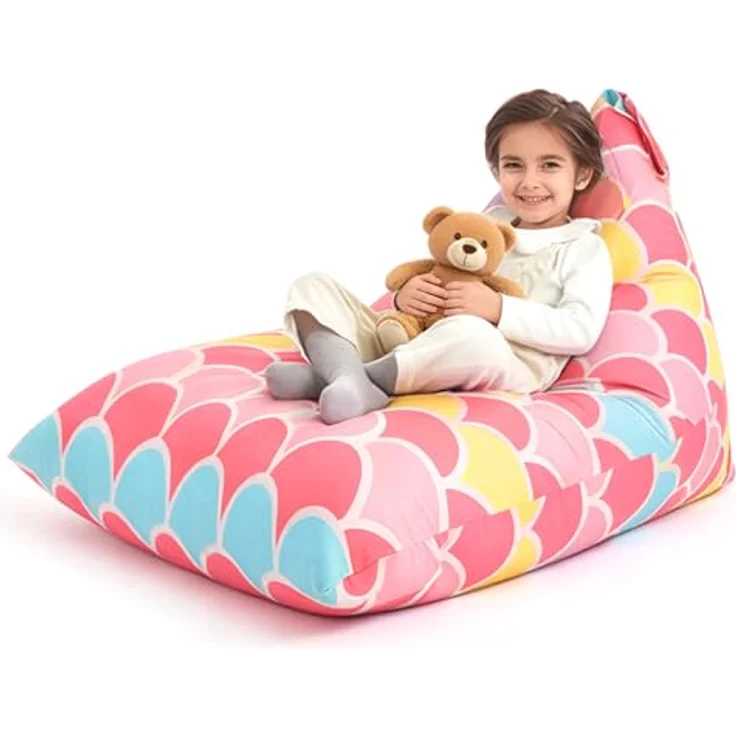 Nobildonna, Sitzsack für Stofftiere, nur für Kinder und Erwachsene, extra großer Sitzsack ohne Füllung, Plüschtierhalter und Organizer, Premium-Leinen, 250 l (Meerjungfrau) – Bild 2