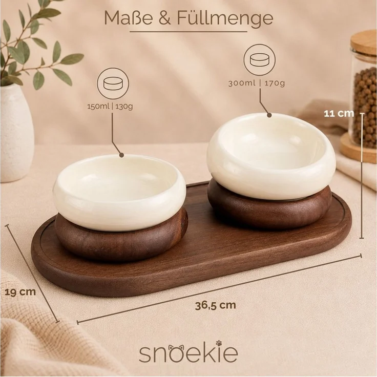SNOEKIE Napf snoekie Keramik erhöhter magnetischer Doppelnapf für Hunde und Katzen – Bild 2