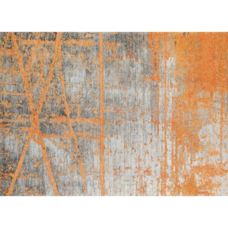 wash+dry Flachwebeteppich Rustic, rechteckig 170x240 cm, grau-orange, Grafikdesign, Oeko-Tex® Standard 100, waschbar, Made in EU – Bild 1