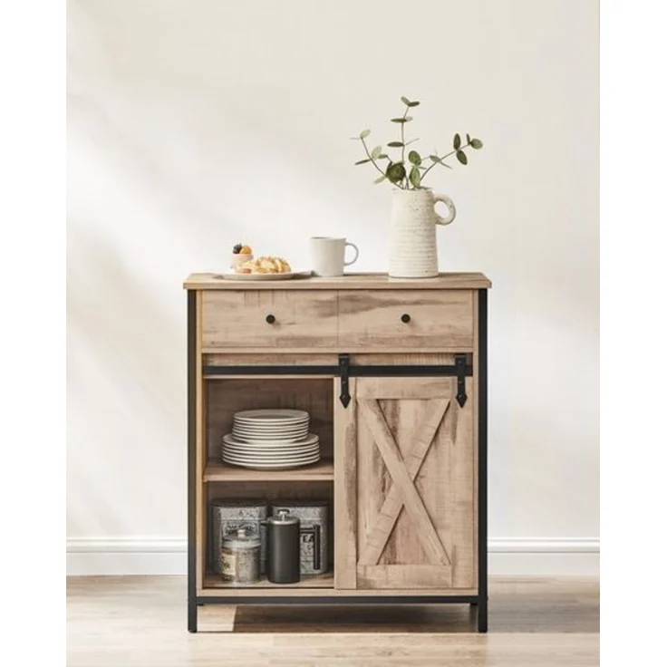 Vasagle Sideboard, mit Schublade, mit Schiebetür, 70 x 30 x 80 cm – Bild 2