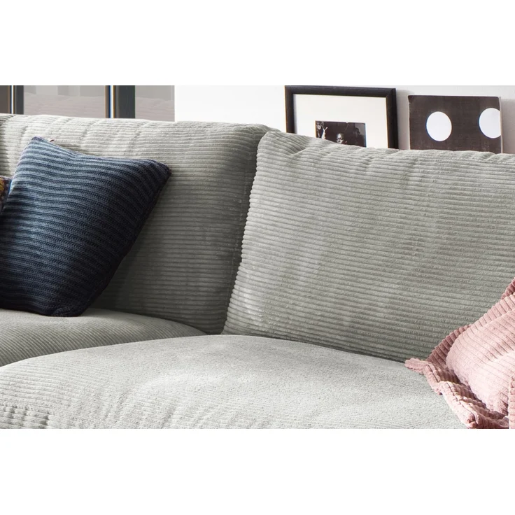 KAWOLA Sofa MADELINE 3-Sitzer Cord hellgrau 85 x 127 x 290 cm – Bild 6