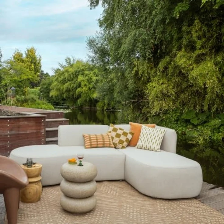 Gartenecksofa Chaiselongue Chios - Polyolefin-Stoff Beige, Rechts – Bild 2