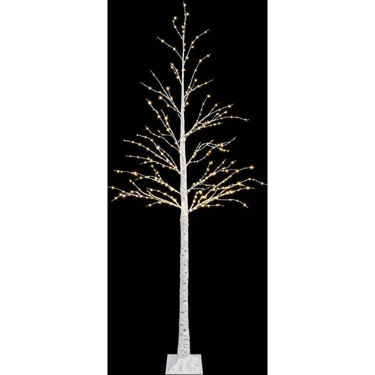vidaXL Birken-Weihnachtsbaum Weiß 25 x 25 x 210 cm Kunststoff 406 LEDs 42055357 – Bild 4