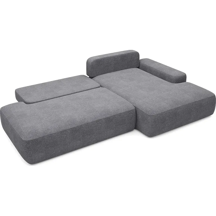 Vente-unique - DAVISO Sofa Stoff Grau - B 164 cm x H 87 cm x L 276 cm – Bild 4