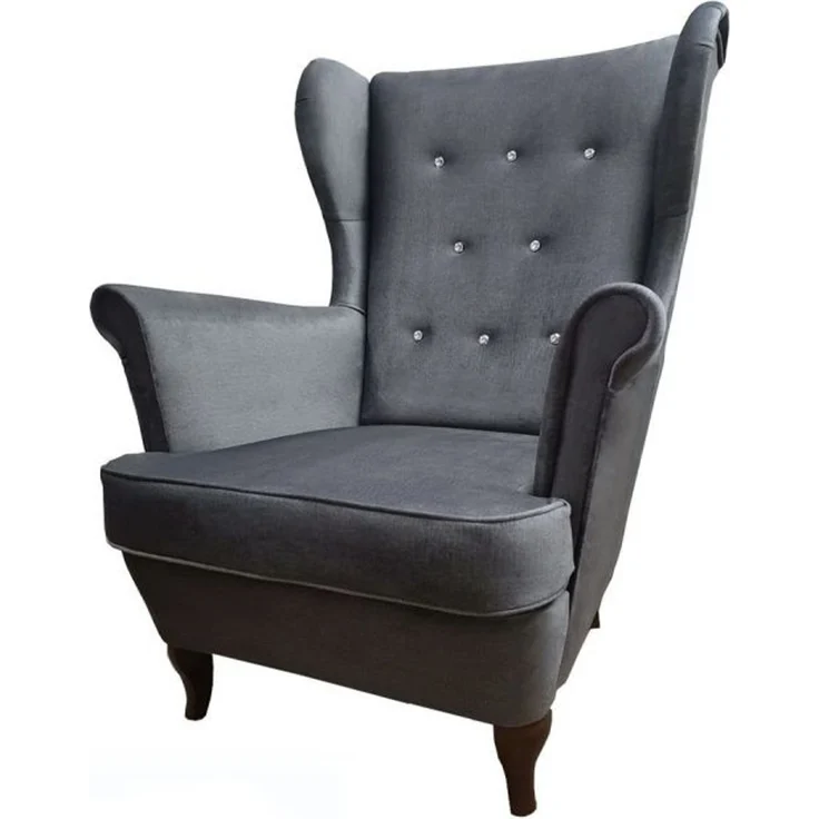 Sessel Ohrensessel Wohnzimmersessel ISABELLE inkl. Hocker – Bild 1