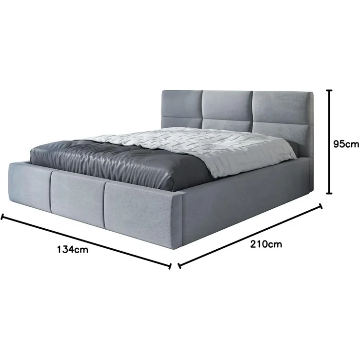 Polsterbett EMILI 120x200 mit Matratze, Bettkasten und Lattenrost. Farbe: Silber 15 – Bild 2