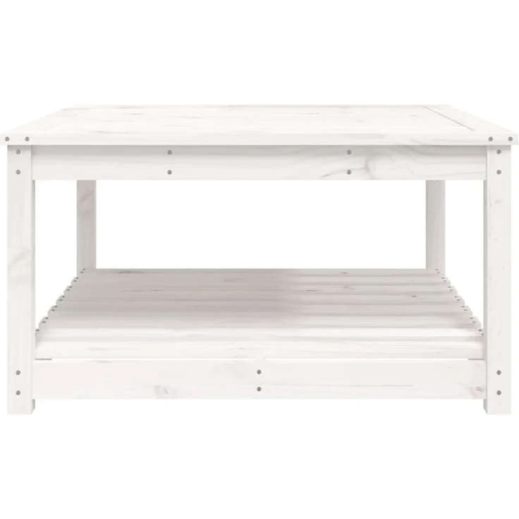Gartentisch, Balkontisch, Beistelltisch Weiß 82,5x82,5x45 cm Massivholz Kiefer – Bild 6