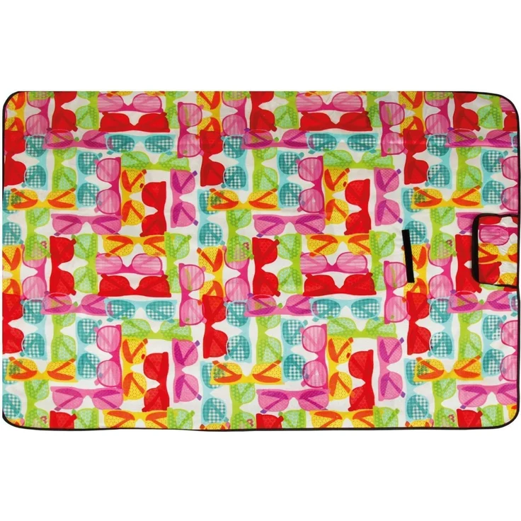 Bc Agentur Picknickdecke wasserabw. mit Fotodruck, Sunglasses-Design, Stranddecke, Kofferraumunterlage, Campingdecke, 80x120 cm – Bild 2