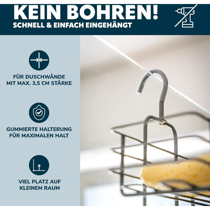 bremermann Duschregal bremermann Duschregal mit 2 Körben, zum Einhängen, abnehmbarer Haken – Bild 3
