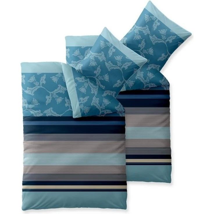 aqua-textil Bettwäsche Trend Bettgarnitur Renforcé Reißverschluss 4 teilig 135x200cm Isabis, Baumwolle, 4 teilig – Bild 4