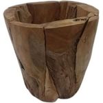 Licht-Erlebnisse Übertopf RINA, Teak Holz 30 x 30 x 30 cm Handarbeit Unikat