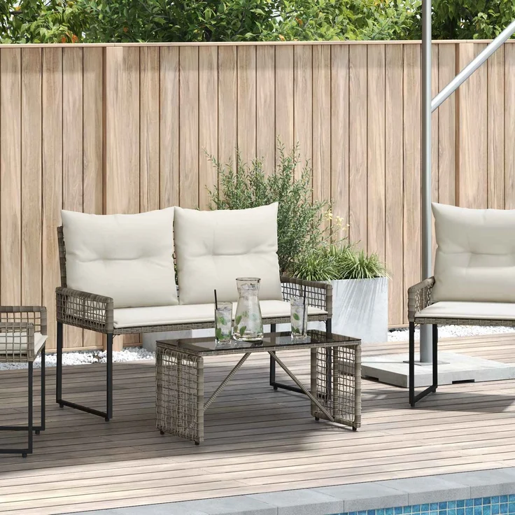 vidaXL Tisch für Outdoor Grau und Schwarz 80 x 40 x 40 cm 42025183 – Bild 1