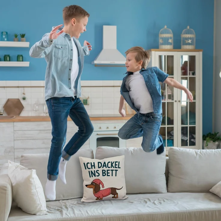 speecheese Dekokissen Dackel im Hemd - Ich dackel ins Bett Kissen – Bild 6