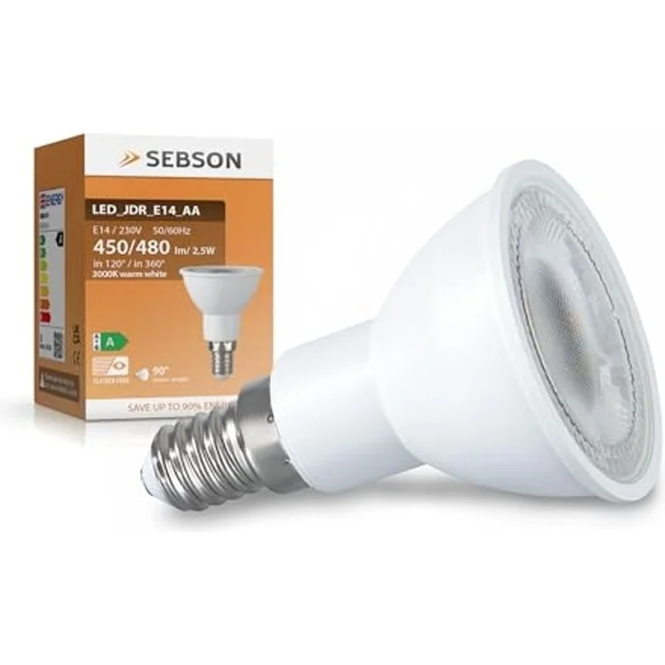 SEBSON LED-Leuchtmittel LED Lampe E14 Energieeffizienz A, warmweiß 2,5W 450lm 230V - 4er Set, E14, 4 St, Warmweiß, Einbaustrahler 230V – Bild 1