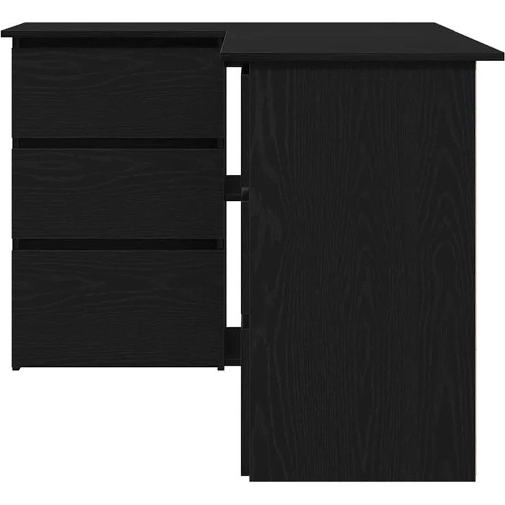 vidaXL Schreibtisch mit Regal Schwarz Eichen-Optik 145 x 100 x 76 cm 862006 – Bild 5