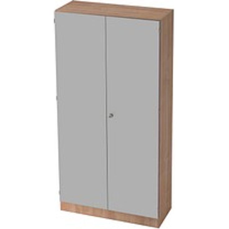 HAMMERBACHER Aktenschrank 6910, V6910/N/S/SG, Nussbaum/Silber, 4 Fachböden, abschließbar, 100 x 42 x 200,4 cm