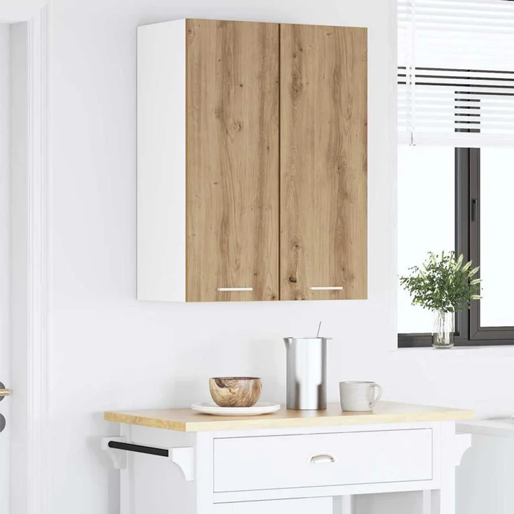 vidaXL Hängeschrank 2 stk. Artisan-Eiche und Weiß Holzwerkstoff 884257 – Bild 4