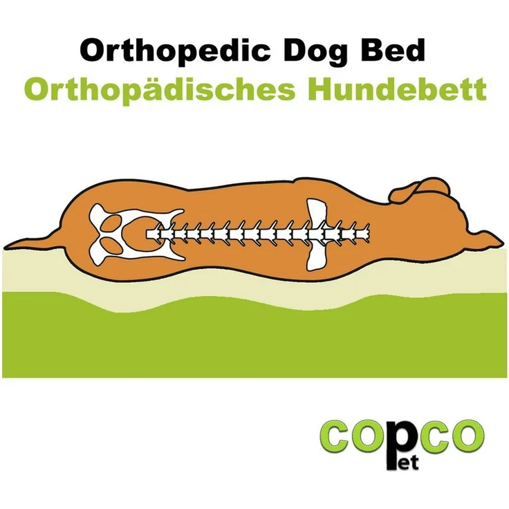 CopcoPet Tierbett Hundebett Stella Antik Grau L ca. 80x60 cm Viscoschaumstoff – Bild 3