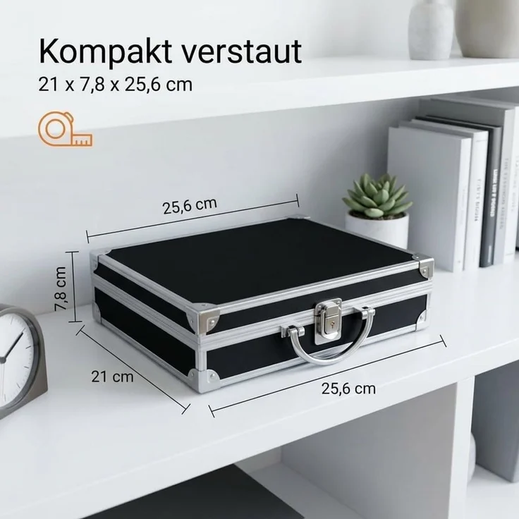 Safe-Album Münzetui Alu Münzkoffer für 210 Stk. 2 Euro Münzen I inkl. 6 Tableaus I SAFE – Bild 4