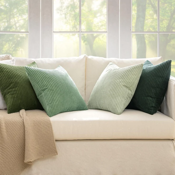 MIULEE Kordsamt Kissenbezug 4er Set 40x40cm Forest Green Serie – Bild 7