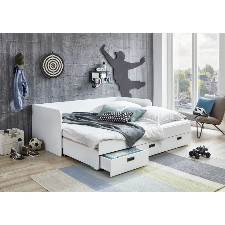 Relita Einzelbett, ausziehbar auf 180x200 cm, 3 Schubladen, mit Lattenrost, 2 Farben – Bild 5