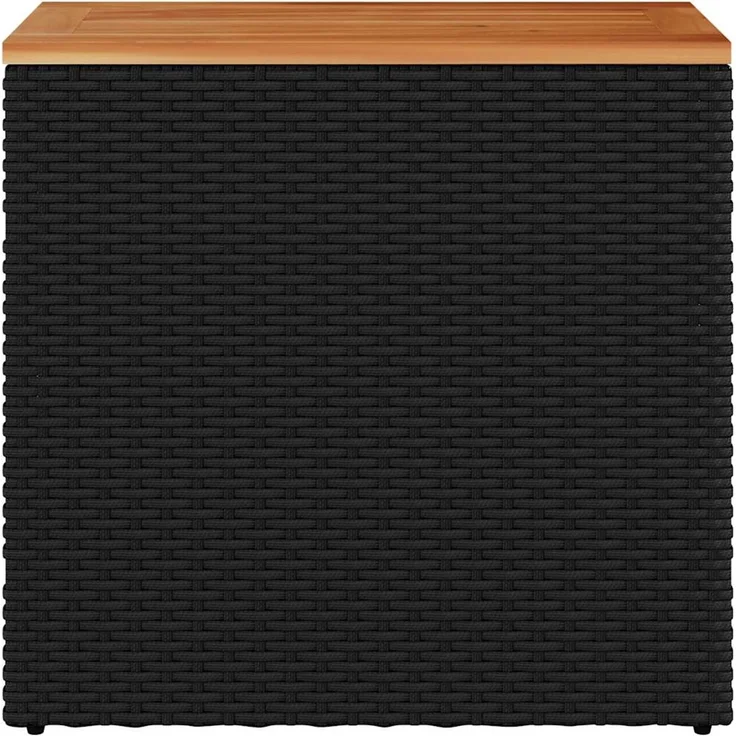 Gartentisch, Beistelltisch, Balkontisch mit Holzplatte Schwarz 58 x 27,5 x 55 cm Poly Rattan – Bild 5