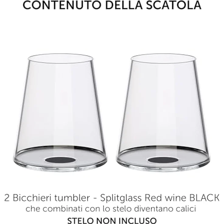 Trebonn SplitGlass Rotweinglas 450 ml Schwarz 2er-Set – Bild 3