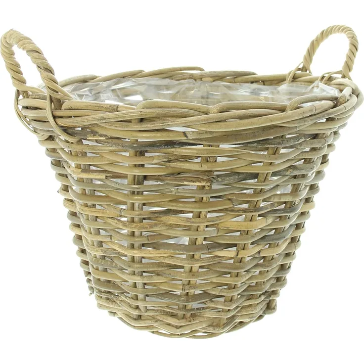 Pflanzkorb Spaltrattan Box Aufbewahrungskorb Schale Korb Flechtkorb Ø 35 cm