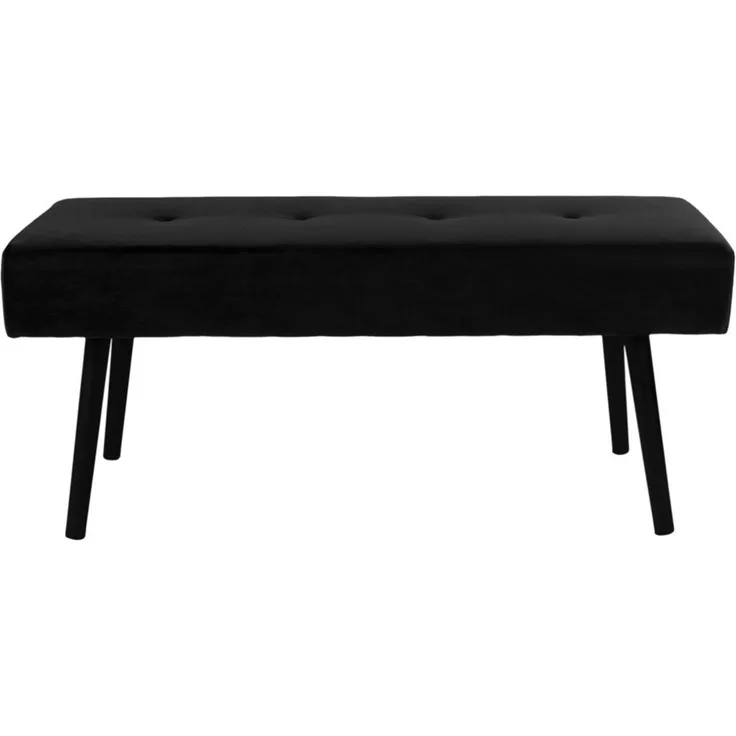 House Nordic Bank, Samt, schwarz, schwarze Beine, 100x35x44 cm, HN1207