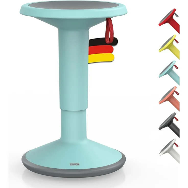 Interstuhl UPis1 – ergonomischer Sitzhocker mit Schwingeffekt – für einen geraden Rücken Made in Germany – inkl. 10 Jahren Garantie (Pastelltürkis, Standard Edition)