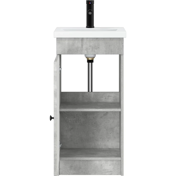 vidaXL Badezimmerschrank mit Waschbecken Betongrau 42 x 40 x 84,5 cm 890057 – Bild 3