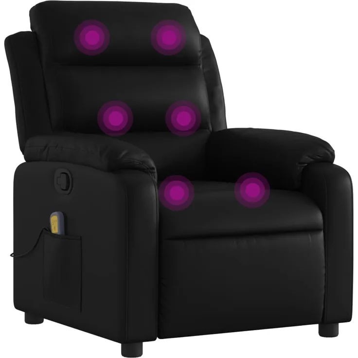 vidaXL Massage-Relaxsessel, Kunstleder, Schwarz 3205744