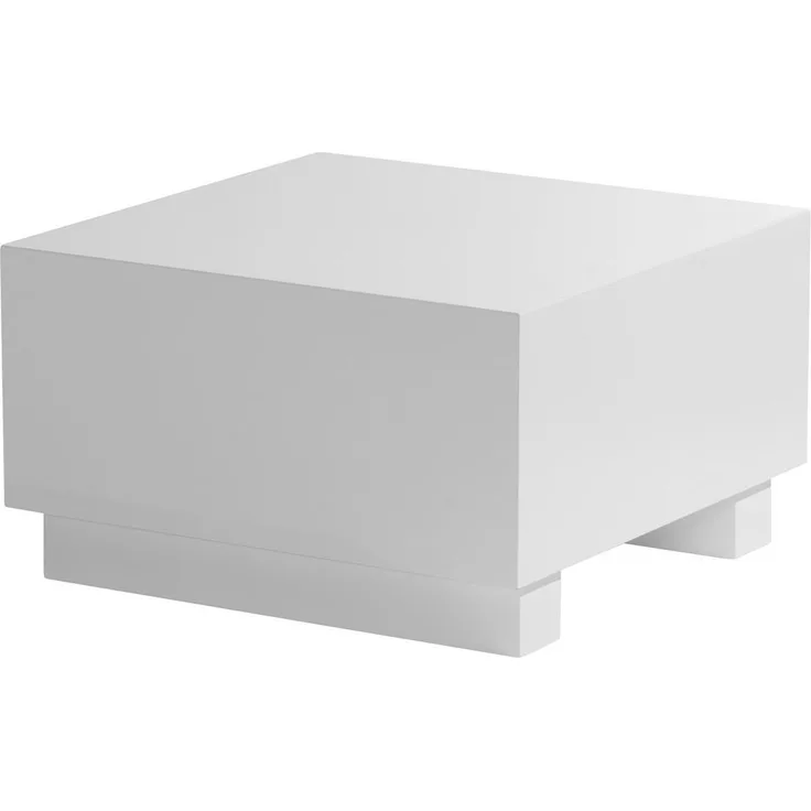 Livetastic Couchtisch, Weiß Hochglanz, quadratisch 60x35x60 cm, Holzwerkstoff für Wohnzimmer