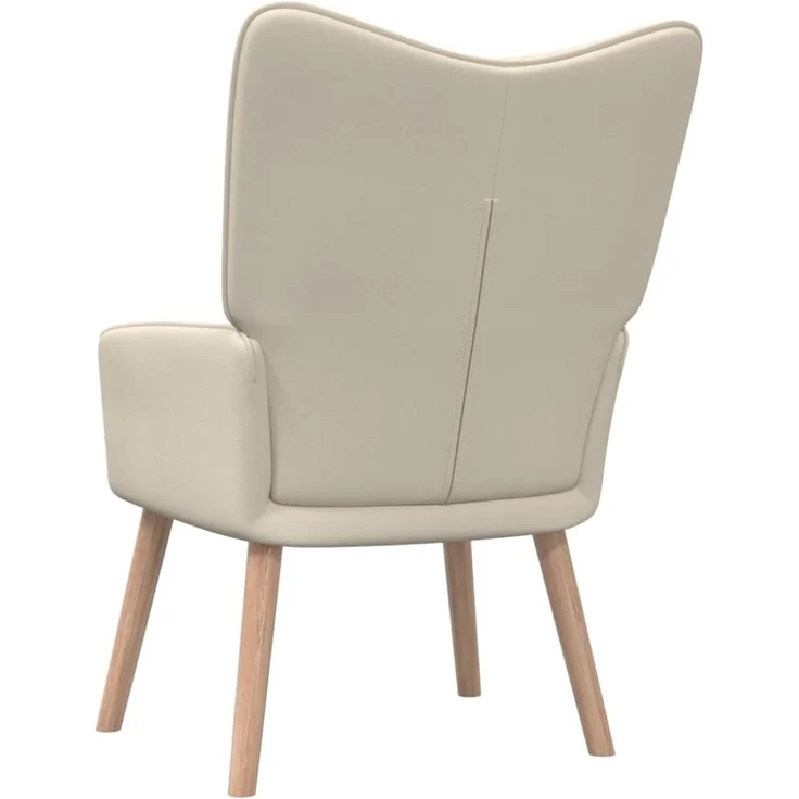 vidaXL Relaxsessel mit Hocker Creme Stoff [327932] – Bild 4