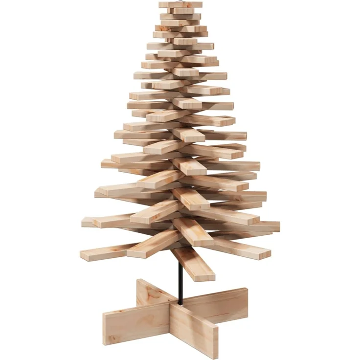 vidaXL Weihnachtsbaum Holz zum Schmücken 100 cm Massivholz Kiefer 858204 – Bild 4