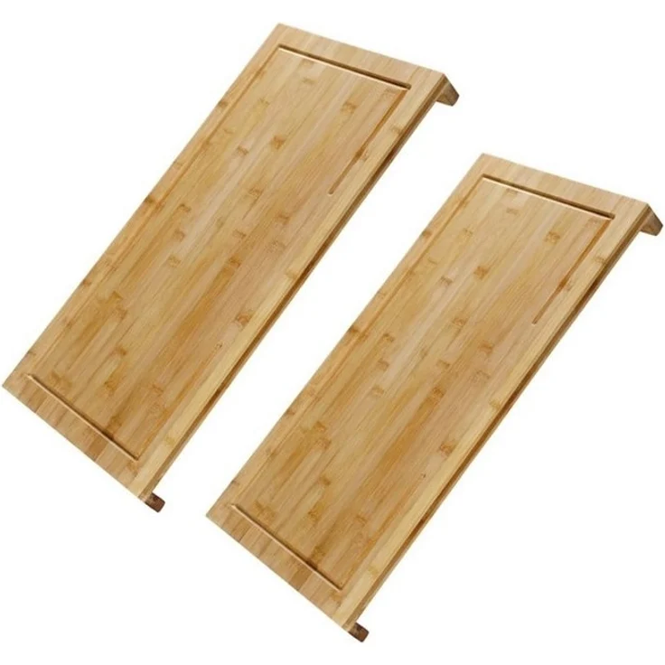 Kesper | 2 Stück Schneide- und Abdeckplatte | Bambusholz | 54 x 28 x 4 cm | große und robuste Herdabdeckung mit Saftrinne | ideal auch als Schneidunterlage oder Servierbrett – Bild 1
