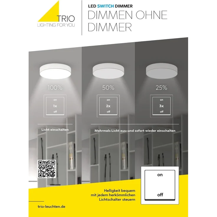 Große LED Deckenleuchte FLY geschwungen Weiß, Breite 83cm – Bild 6