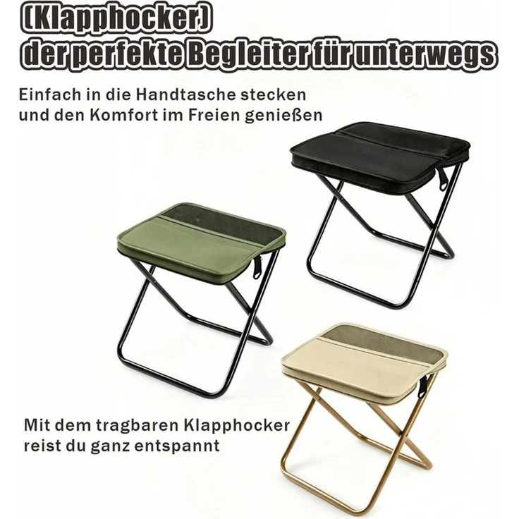 Jumpeak Klappstuhl Klappstuhl,Klappstuhl camping leicht,Mini klappstuhl,Klappstuhl klein, Klappstuhl balkon,Klapphocker garten,Klappstuhl strand,Dreifarbig – Bild 3